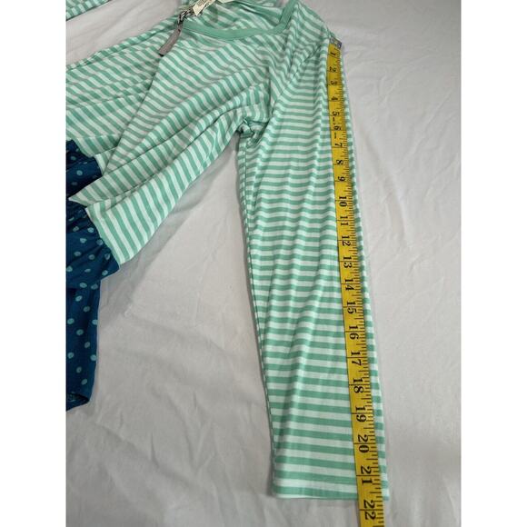 Matilda Jane Striped Tunic Blouse Womens Size Medium Green Blue Boho Ruffle NWT - Picture 9 of 9